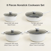 Ensemble de casseroles en aluminium moulé sous pression Sanlang Heavy Duty 8 pièces, sans PFOA, antiadhésif, compatible four.