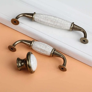 <strong>2PCS</strong> Antique Crack Design Wardrobe <strong>Door</strong> <strong>Knobs</strong> Handles Marble Ceramic Cabinet Drawer <strong>Knobs</strong> European Style Furniture Hardware - Product Image 3