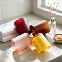 Pot à bougie en verre transparent avec couvercle, récipient vide pour bougies, fabrication de bougies en cire de soja, décoration de luxe pour la maison, emballage personnalisé en gros