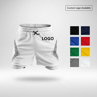 Fan-Fußballshorts 160gsm Gestrickt - Herren Casual Sportshorts mit Kontrastpaspeln für Sommer-Sport und Strand