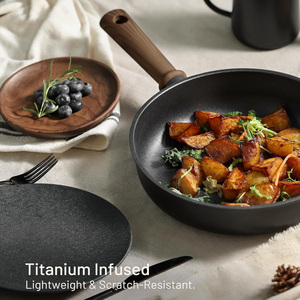 Juego de Utensilios de Cocina Antiadherentes de Titanio Ecológicos, Resistentes al Calor, con Tapa de Vidrio, Compatibles con Todo Tipo de Estufas - Product Image 2