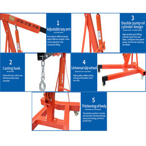 رافعة هيدروليكية قابلة للطي 2 طن-فولاذ شديد التحمل مع محرك 6 ، ضمان لمدة سنة واحدة - Product Image 4