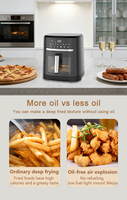 Four à Friture Sans Huile Multifonctionnel 10L avec Écran Tactile, Contrôle Intelligent de la Température, Économe en Énergie, Antiadhésif, Usage Domestique, Garantie 1 An
