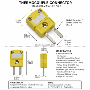 Connecteur de thermocouple SMPW-K-M, <span class=keywords><strong>mini</strong></span>-prise mâle de type K pour four de refusion SMT, pièces de rechange pour test de température de soudage à la vague - Product Image 3