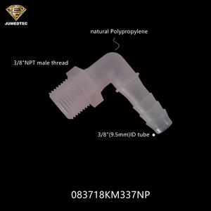 <span class=keywords><strong>Raccordo</strong></span> a gomito filettato JU PP <span class=keywords><strong>3</strong></span>/<span class=keywords><strong>8</strong></span>" NPT maschio x <span class=keywords><strong>3</strong></span>/<span class=keywords><strong>8</strong></span>" attacco per tubo flessibile, connettori filettati in plastica - Product Image 2