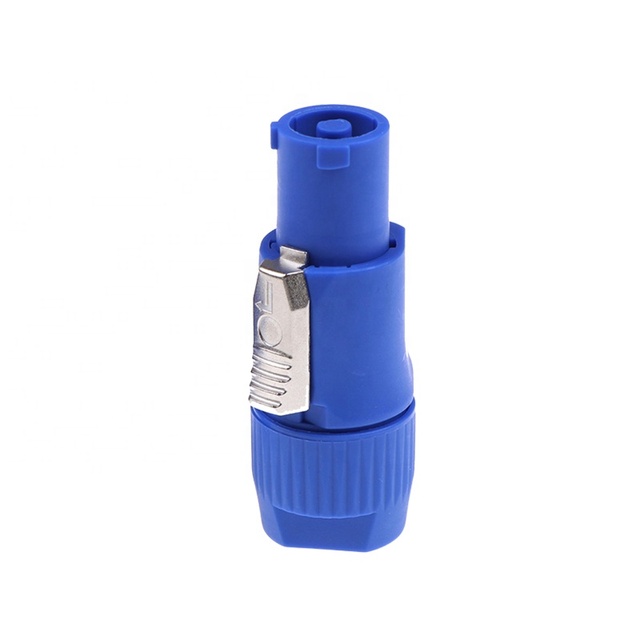 LIANZHAN NAC3FCA HPB-04BL Blue PowerCon Lockable Cable Connector for Audio Loudspeaker Amplifier 20A 250V AC