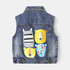 2023 <span class=keywords><strong>chaleco</strong></span> <span class=keywords><strong>vaquero</strong></span> informal para niños con estampado de dibujos animados al por mayor Street Trend prendas de vestir exteriores de moda para niños pequeños - Product Image 4