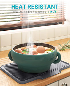 Tapis <span class=keywords><strong>de</strong></span> séchage <span class=keywords><strong>de</strong></span> vaisselle en silicone enroulable pour comptoir <span class=keywords><strong>de</strong></span> cuisine, avec drainage rapide, résistant à la chaleur, facile à nettoyer, multi-usages - Product Image 6