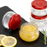 Stoples Kaca Kedap Udara Portabel Kosong dengan Tutup Logam Putar 80ml 100ml 150ml 200ml untuk Sarang Burung, Selai, dan Jeli