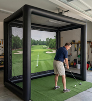 Cage d'entraînement de golf portable personnalisée, simulateur de golf gonflable, tente de tir avec écran pour projecteur