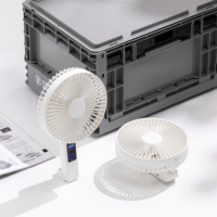 Tragbarer Kleiner Desktop-Ventilator mit Faltbarem Design, Handventilator für den Sommer, 4000mAh Aufladbar, Wandmontage, 4-Gang-Ventilator mit LED-Anzeige