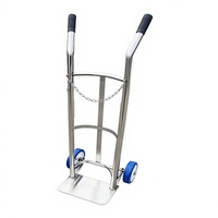 1. Chariot à roulettes robuste pour bouteilles de gaz avec base stable et chaîne de sécurité pour atelier de soudage en usine