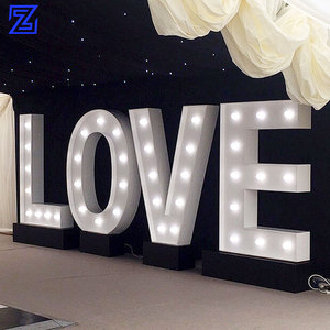 Biểu tượng bằng gỗ chữ Acrylic bảng hiệu Kết Hôn với tôi đèn marquee thư 4ft <span class=keywords><strong>LED</strong></span> Số lớn tình yêu ánh sáng lên dấu hiệu - Product Image 5