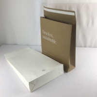 Sac d'expédition en papier kraft écologique personnalisé avec logo, enveloppe pour vêtements, sac postal en papier avec soufflet et double fermeture