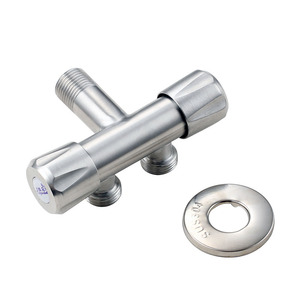 Válvula angular Crane Crown de acero inoxidable 304 con rosca hembra de 15 mm y doble control para inodoro y calentador de agua - Product Image 2