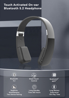 Casque sans fil Bluetooth 5.3 personnalisé avec affichage numérique, confortable, pour téléphone, ordinateur, voyage et travail