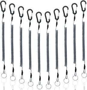 PVC Coil Lanyard Colorful Retractable Scaffolding Coil Tool Lanyard With Hook and Keyring