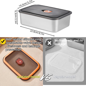 Contenedores de almacenamiento de alimentos de acero inoxidable 304 con tapas Contenedores de comida de metal de grado alimenticio de gran capacidad - Product Image 6