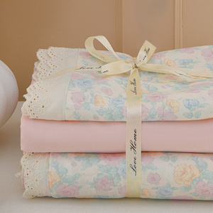 <strong>Double</strong>-layer Gauze Bedding Floral Lace <strong>Duvet</strong> <strong>Cover</strong> Set, 100% Organic Cotton Bedsheets Girls Single <strong>Double</strong> Bedding Set - Product Image 3