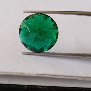 Varias piedras preciosas sueltas de esmeralda verde talladas en forma redonda, esmeraldas de laboratorio al por mayor, no naturales, hechas a mano para la fabricación de joyas. - Product Image 2