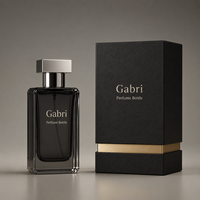 Flacons de parfum vides de 50 ml à sertir, flacons de parfum de luxe personnalisés avec emballage et boîte, flacon de parfum carré noir en verre de 100 ml