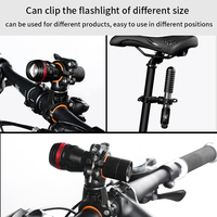 Support de lampe torche rotatif à 360 degrés, support de fixation pour vélo, support de lampe avant de vélo, accessoires de cyclisme, support de lampe de vélo