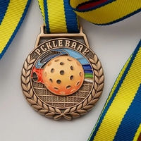 Médaille en métal personnalisée avec logo sur mesure, trophée artisanal, médaille de pickleball, fabrication Noble Manufacturer