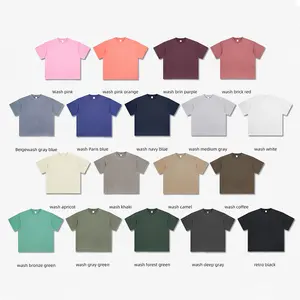 2024 Hot Sale Heavyweight Streetwear T-Shirts Heavy 100% Cotton Hip Hop Oversized Vintage Acid Wash T Shirt For Men