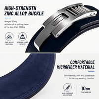 Ceinture de musculation en cuir de vachette avec boucle en alliage de zinc style titane, épaisseur 10 mm, pour la musculation et le soutien du dos en salle de sport