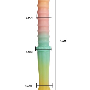 New Design LUUK-7025 Cheerful and Fresh rainbow Tones Liquid Silicone <b>Dildos</b> Sex Dolls for Lesbian - Product Image 6