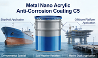 Recubrimiento Anticorrosivo de Resina Acrílica Nano Metálica C5 para Construcción, Adhesión, Resistencia a Altas Temperaturas y Colores Personalizados