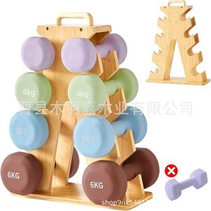 Wooden <b>Dumbbell</b> Rack 4 Layers Storage Stand For Home Gym Workout Equipment - Product Image 2