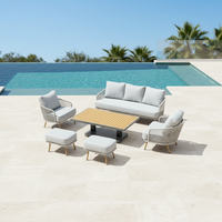 Meilleures ventes : Ensemble de canapés d'extérieur en aluminium avec cordage tressé, mobilier de patio, table réglable en hauteur pour jardin
