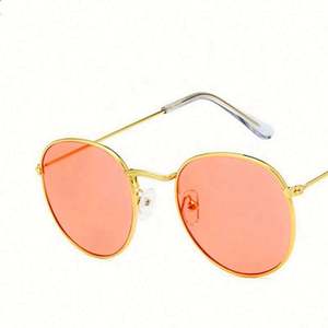 Gafas de Sol Redondas con Marco Metálico y Lentes de Espejo Azules y Rosas para Hombre y Mujer, Protección UV400, Venta al Por Mayor, Moda 2019 - Product Image 3