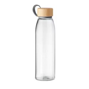 Bouteille d'eau en borosilicate incassable et écologique de 500 ml, bouteille d'eau en verre sport anti-fuite avec un couvercle en bambou et un support en TPU - Product Image 2
