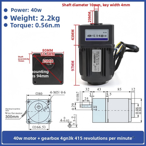 <span class=keywords><strong>MyTech</strong></span> Motor 40W 220V AC Reversierbarer Drehzahlregelungsgetriebemotor 4RK40RGN-C mit hohem Drehmoment, Metallgetriebe, Flansch, tropfsicher für - Product Image 6