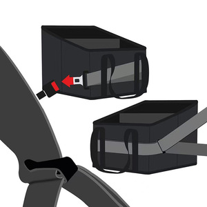 Foldable Oxford Cloth Car <b>Trunk</b> Storage Box 16L With Handle Waterproof Universal Seat Organizer <b>Black</b> Beige - Product Image 1