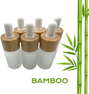 20ml 30ml 60ml Creative Luxury Bamboo Wood Lid Essential Oil Glass <b>Dropper</b> <b>Bottle</b> Refillable Perfume <b>Bottle</b> with Screen Printing - Product Image 3