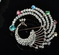 De moda de China broche Pavo Real de pin de aleación de broches de metal con diamantes de imitación de cristal