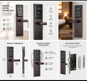Venta Directa de Fábrica, Cerradura Electrónica Inteligente con Tarjeta RFID a Prueba de Agua SUS 304, Cerradura de Seguridad para Puerta, Cerraduras RF para Uso en Hoteles y Apartamentos - Product Image 3