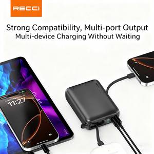 RECCI RPB-P63 20000mAh Mini PD 22.5W Chargeur portable à charge rapide avec câble Type-C intégré - Product Image 4