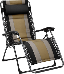 Modern Outdoor Adjustable Reclining Zero Gravity <b>Lounge</b> <b>Chair</b> Aluminum Cup Holder Padded -Patio Folding Beach <b>Chair</b> Hotel Villa - Product Image 1
