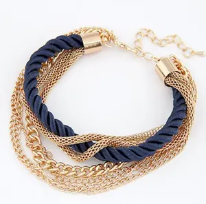 QIFEI European and American Popular Chain Braided Multi-layer Bracelet Accessories Wholesale Ladies Fashion