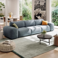 Canapé sectionnel trois places en velours chenille design de style crémeux nouveau modèle de tissu de salon pour appartement