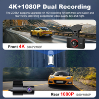 Caméra de tableau de bord double pour voitures, vision nocturne 4K, avant et arrière, Wi-Fi, angle de 170 degrés, enregistreur de conduite, vision nocturne, boîte noire de voiture, ZD58A+128G