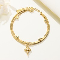 Originelles Design, exquisites Stern- und Mond-Armband, vergoldet, funkelnd mit Edelsteinen besetzt, einfacher Kettenarmreif, leichtes Luxusgeschenk