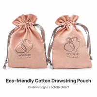 Kemasan Hadiah Perhiasan Kantong Tali Serut Mini Katun Dengan Tali Serut Ganda Cetak Logo Kustom Grosir Tas Kanvas Linen