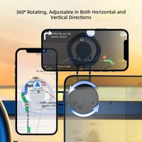 Penyangga ponsel mobil magnetik lipat, dapat diperpanjang dan disesuaikan, cocok untuk navigasi layar mengambang di panel instrumen mobil