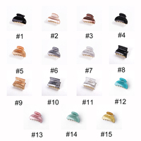 Pinces à cheveux en acrylique de couleur unie de style coréen, pinces à cheveux mignonnes pour filles, pinces à cheveux en plastique brillantes pour femmes, pinces à cheveux moyennes
