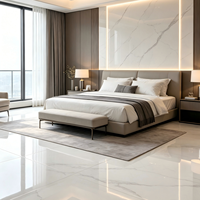 Azulejos de Porcelana Modernos para Interiores de Hotel, 600x1200mm, Textura de Mármol Blanco, Pulidos, Azulejos de Piso de Alta Calidad